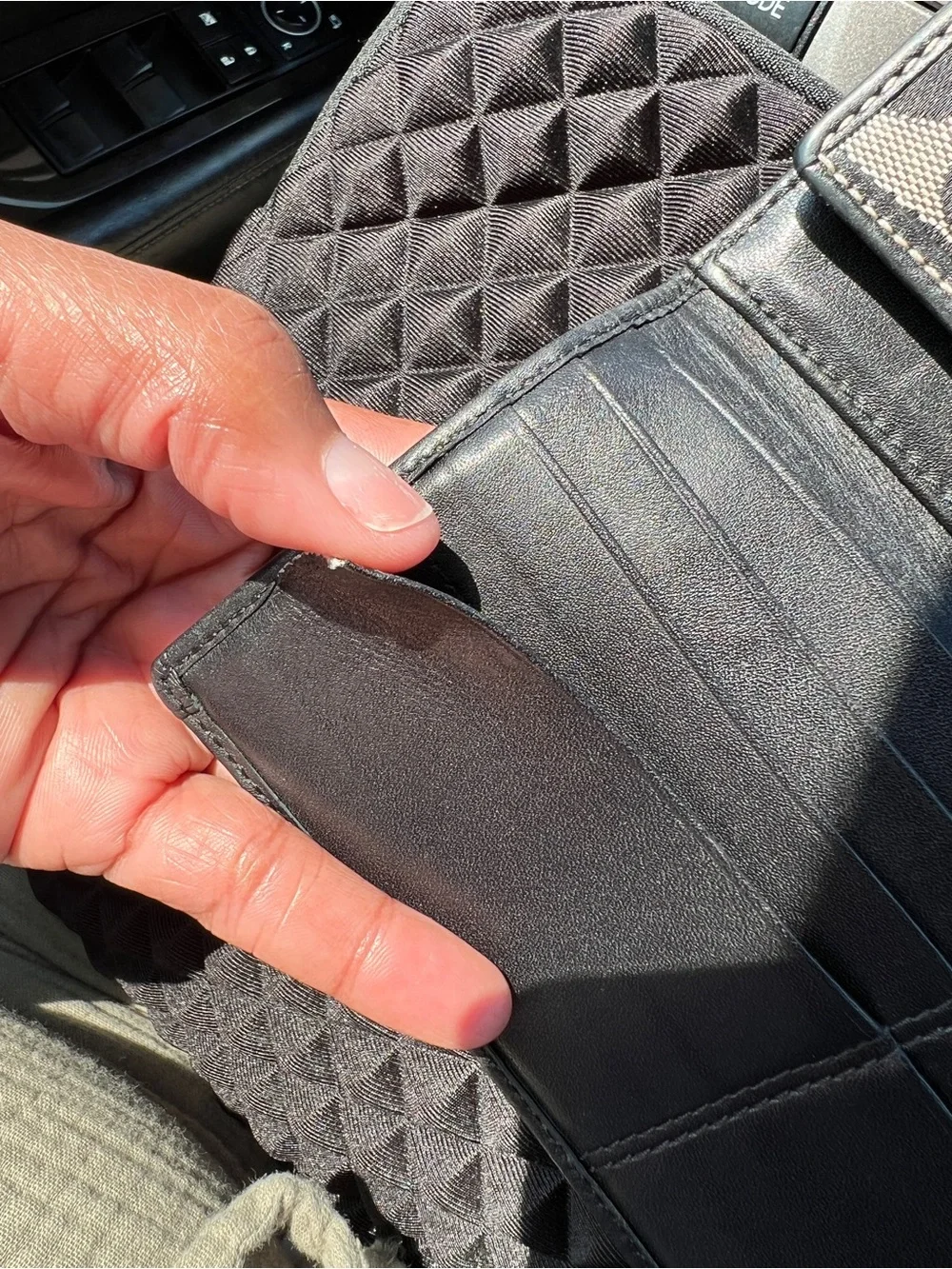 Coach Black & Gray Signature Continental Wallet